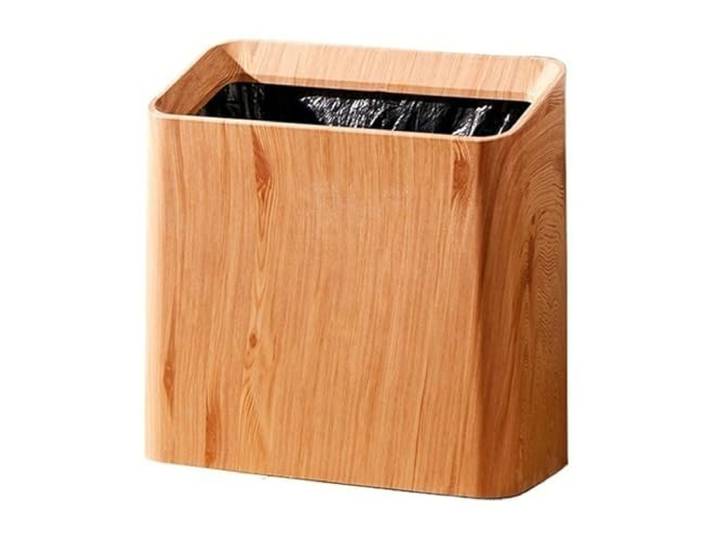 Haushaltsmülleimer Abfalleimer Mit Offenem Deckel Und Abnehmbarem(Natural)