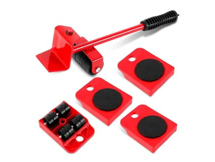 1-5PCS Möbel Hebe Werkzeug Schwere Stoffe Bewegen Roller Heber Möbel Bewegen Transport Werkzeuge Tragbare Kleiderschrank Sofa Rutschen kit(1 set red)