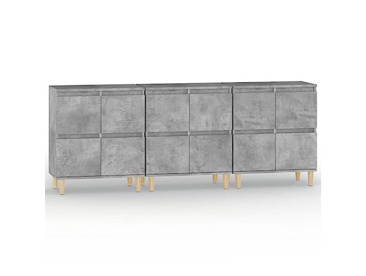 Kaorsrow 3er Set Sideboard Betongrau 60x35x70 cm Holzwerkstoff Kommode Praktisches 3er Set Anrichte mit 4 Fächern für Wohnzimmer und Schlafzimmer. Pflegeleichte Oberfläche in Beton-Optik.