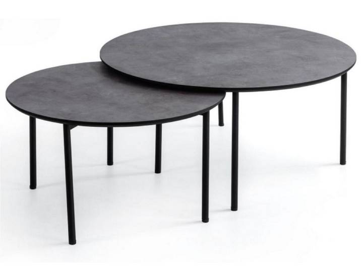 Xlmoebel Beistelltisch Runde niedrige Wohnzimmertische in modernem Design aus Holz (2x Couchtische), Hergestellt in Europa