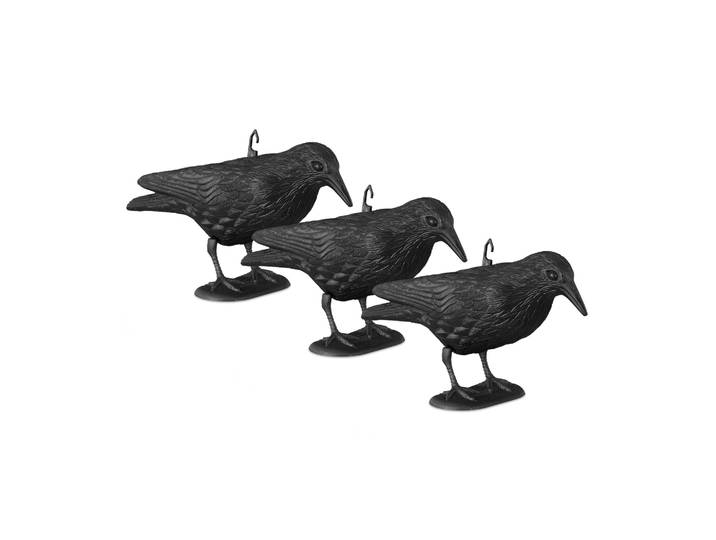 Vogelschreck Krähe 3er-Set Schwarz