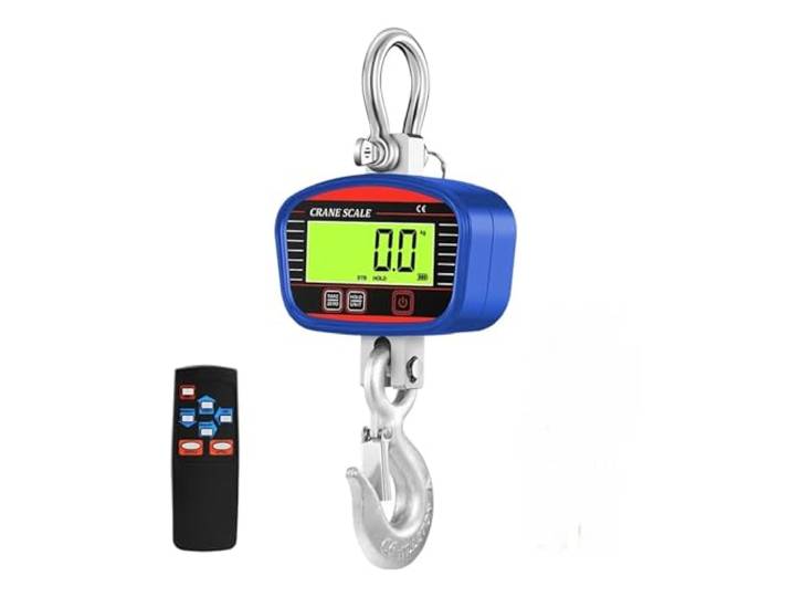 2T Digitale LCD 2000 kg Kran Waage Heavy Duty Haken Kran Waagen Industrielle Peak Hold Wiegen Meter Werkzeuge(Blue)