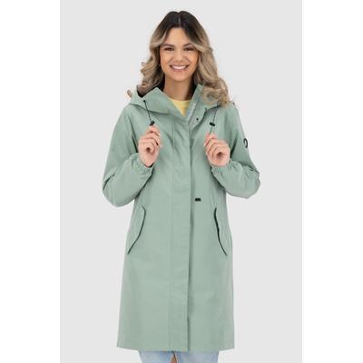 Parka ALIFE & KICKIN "FrizziAKA", Damen, Gr. M, grün (alpine frost), Web, Obermaterial: 90% Polyester, 10% Polyamid, unifarben, gerade ca. Mitte Oberschenkel, ohne Ausschnitt, Jacken Parka, mit Kapuze und Klappentaschen
