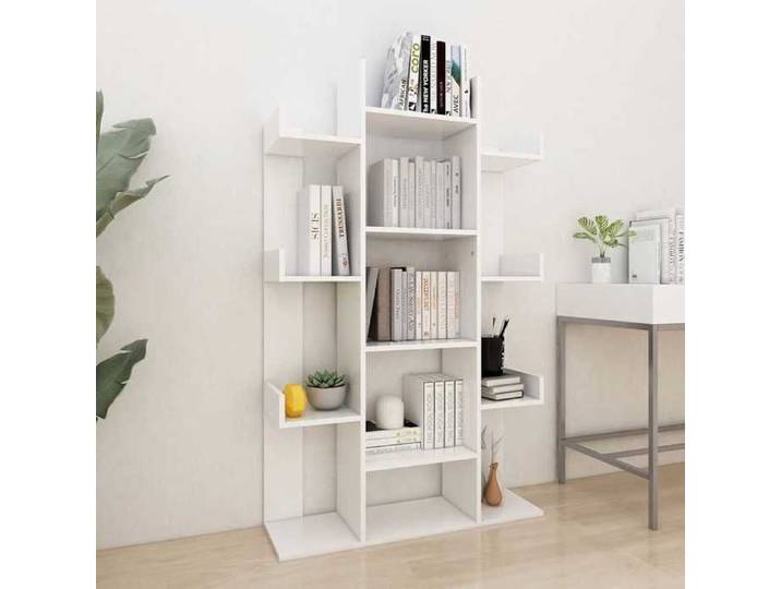 (Blanc)Meuble de rangement SIGNOR Bibliothèque Contemporaine Blanc 86x25 5x140 cm bois ingénierie 451347