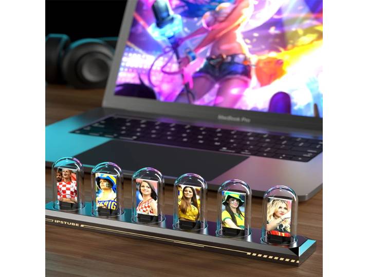 Horloge à tube Nixie avec Wi-Fi, alarme et minuterie, affichage 12 h/24h, 3 modes d'éclairage et contrôle par arrêt, aucun assemblage requis, cadeau rétro
