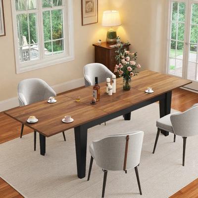 ZWYO HOSIMU "Large Extendable Dining Table, 106"" Space-Saving Kitchen Table & Transformable Desk"