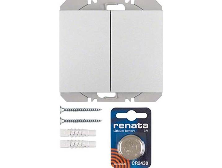 Pulsador de superficie KNX radio quicklink doble, con batería, berker.Net Emisores KNX radio de hager, para serie berker K.1 de hager, aluminio