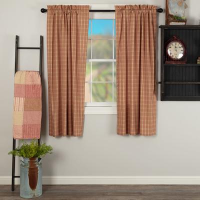VHC Brands Sawyer Mill Plaid Short Panel Set - Short Panel 63x36 - Short Panel 63x36