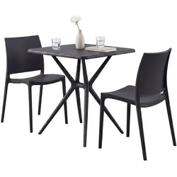 CLP Gartenmöbel-Set Amino mit 2 Stühlen   Farbe: schwarz