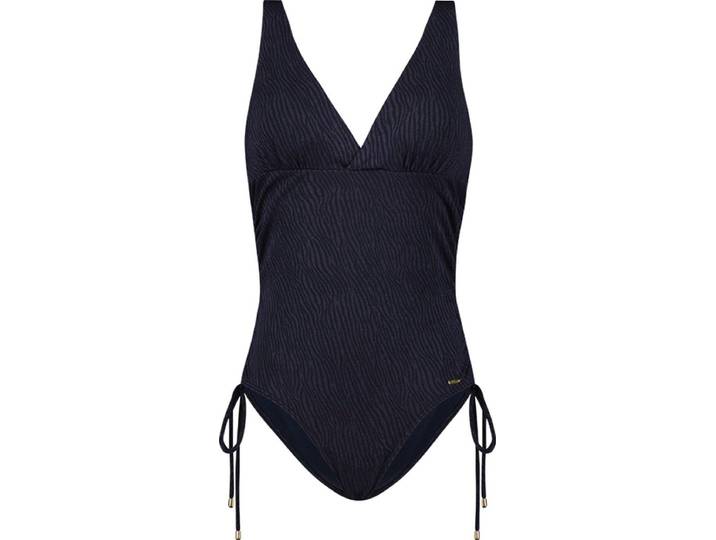 CYELL Midnight Zebra - Badpak - Voorgevormde cups V-hals - Donkerblauw