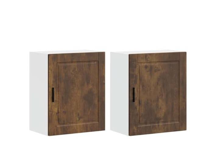 GPWERSDF Küchen-Hängeschränke 2 STK. Porto Räuchereiche Holzwerkstoff Wandmontage, Viel Stauraum, Pflegeleicht, Feuchtigkeitsbeständig, Für Küchengeräte