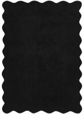 Garvee Scalloped Modern Solid Thick Plush Area Rug