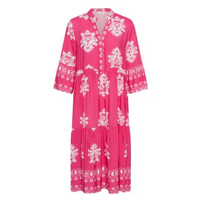 Midikleid CREAM "Damen Kleid CRKoren", Damen, Gr. S/M, N-Gr, pink (pink wallpaper), Obermaterial: 100% Viskose CV., Kleider Midikleid