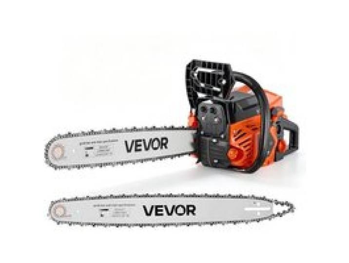 VEVOR Benzin-Kettensäge 508 & 558,8 mm 62 ccm Motorsäge 2,7 kW 2-Takt-Motor, für Holzarbeiten Baumschnitt Rodungsarbeiten, 11.500 U/min, Drehzahl-Synchronisierter Choke, Rutschfester Griff, zwei Tanks