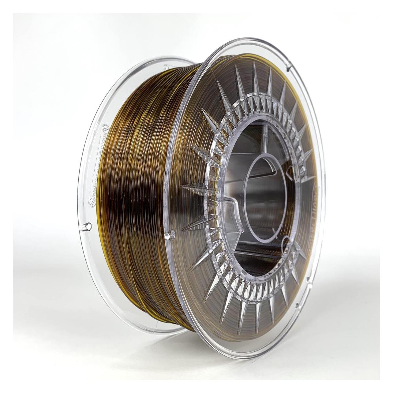 Devil Design 3D-Kunststoffe PET-G 1,75 mm 1 kg (PETG, 1000 g, 1.75 mm) (PET-G Amber Transparent)