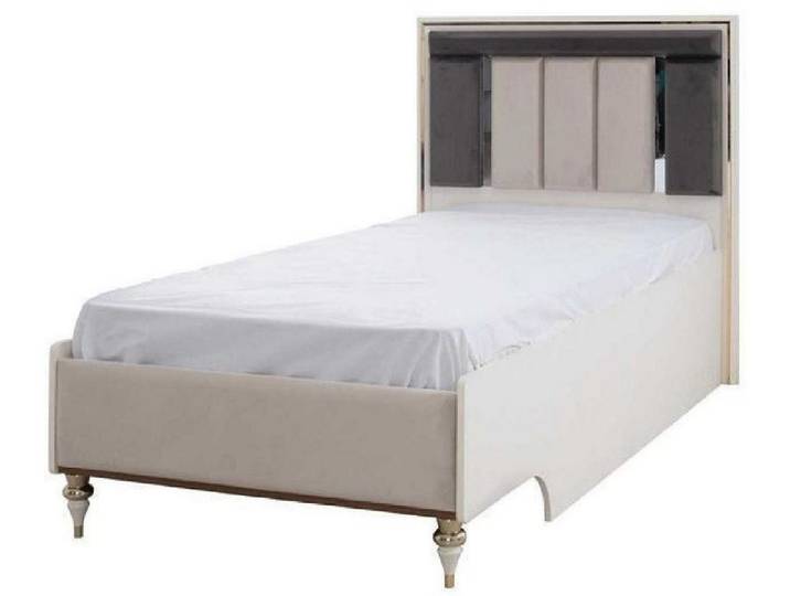 Xlmoebel Jugendbett Beiges Bettgestell aus Textil für stilvolles Jugendzimmer (Kinderbett, 1-tlg., Kinderbett), Hergestellt in Europa