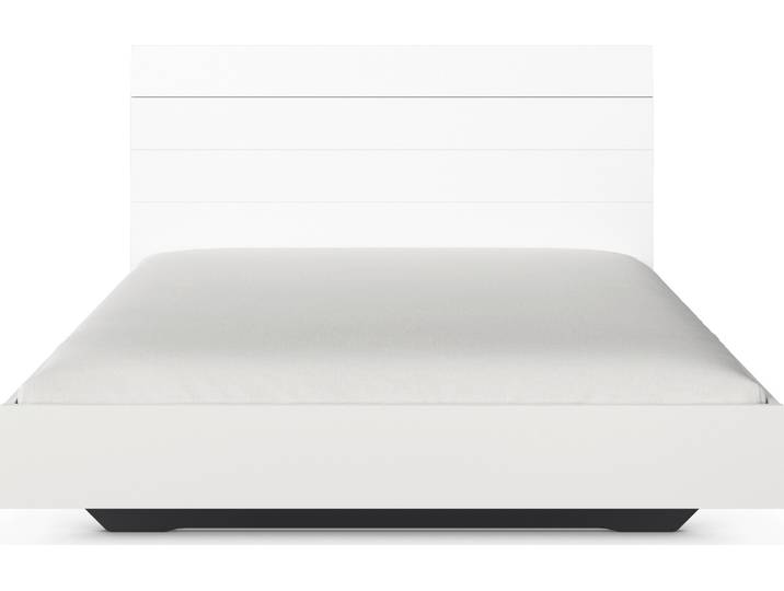 Futonbett GOODPRODUCT Bett Doppelbett Holzbett AGORDO , weiss (alpinweiß), B:185cm H:121cm L:209cm, Betten, Futonbett, mit hohem Kopfteil und schwebender Optik MADE IN GERMANY