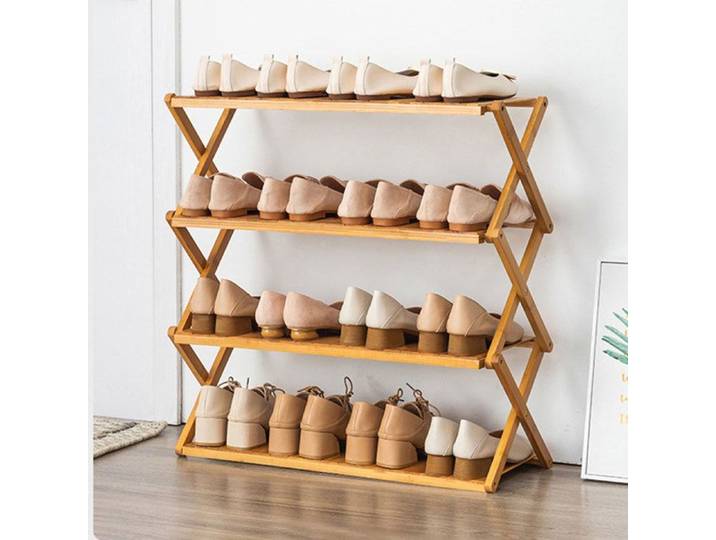 Étagère à chaussures pliante multicouche simple - Aueq - étagère économique domestique armoire à chaussures en bambou sans instal