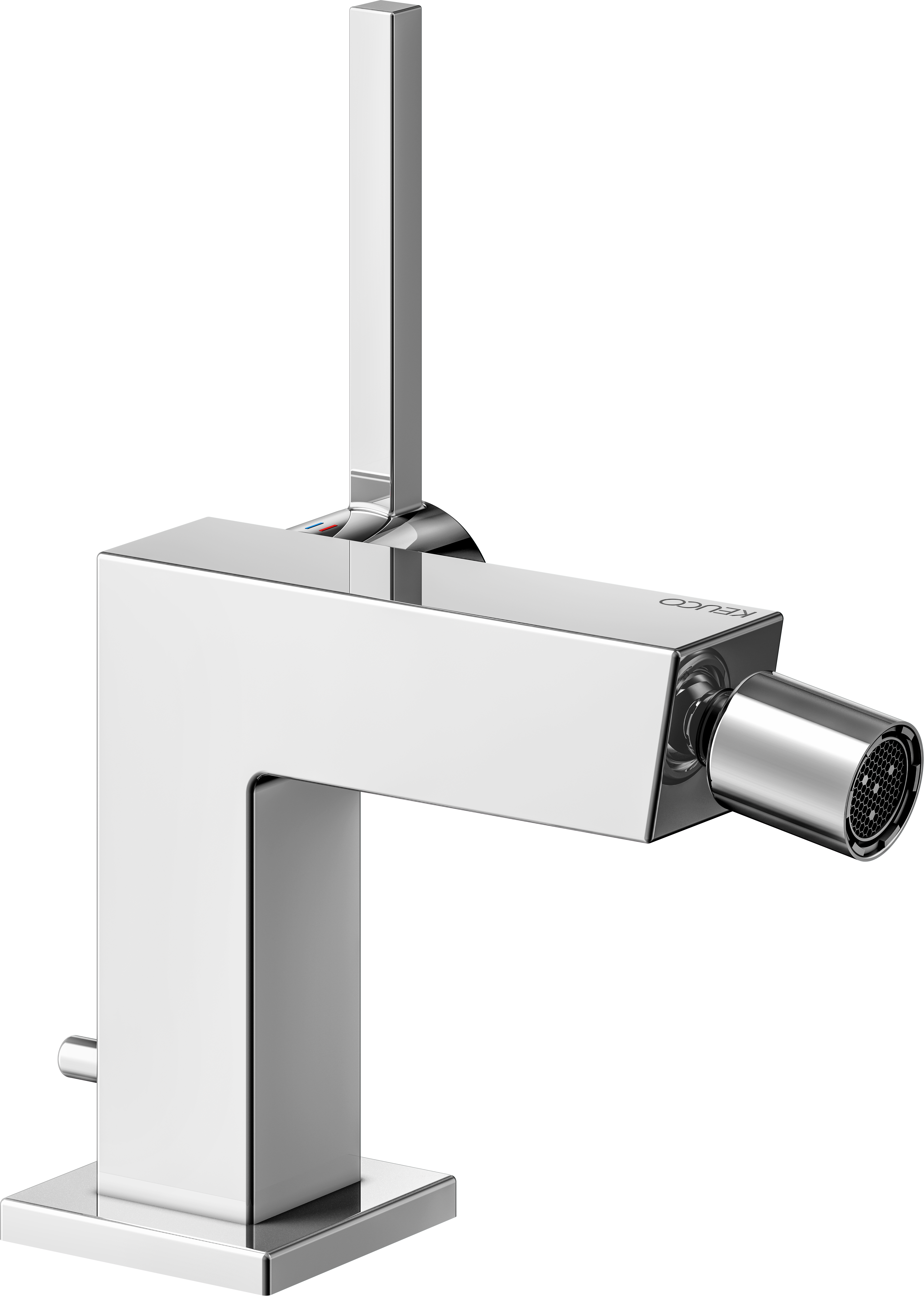 Keuco Edition 90 Raccord de bidet carré 59109010000 projection 113mm, avec garniture de vidage , chromé