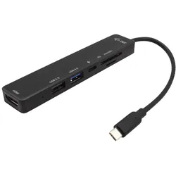 i-tec Travel Easy Dock (USB-C, 4 Ports), Dockingstation + USB Hub, Schwarz