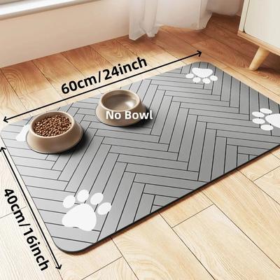 Uplift Essentials Splash Proof Absorbent Pet Feeding Mat With Non Slip Rubber Backing grey 16 In X 24 In
