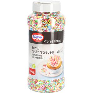 Dr.Oetker Zuckerstreusel Professional, im Streuer, verschiedene Streusel, bunt, 700 g