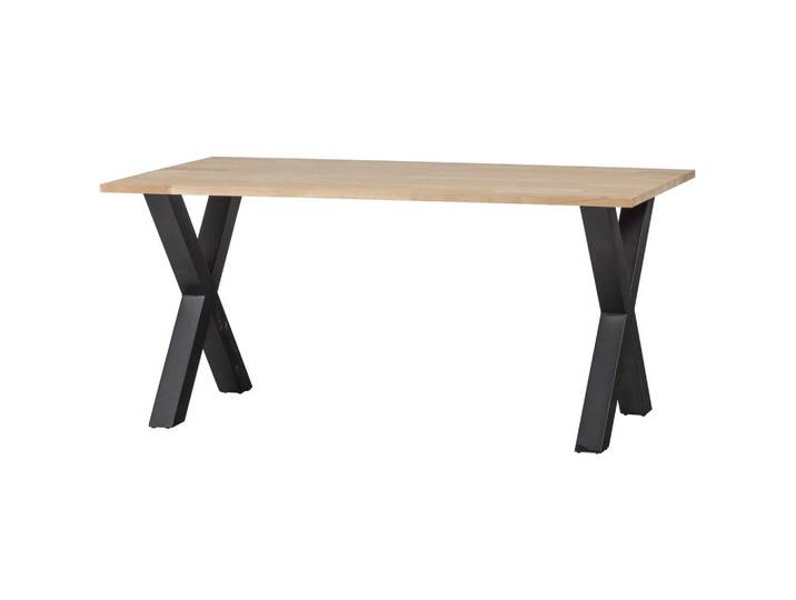 Livetastic Esstisch Tablo, Eiche, Holz, Eiche, massiv, rechteckig, X-Form, 90x75x180 cm, in verschiedenen Größen erhältlich, Variantenauswahl, Esszimmer, Tische, Esstische
