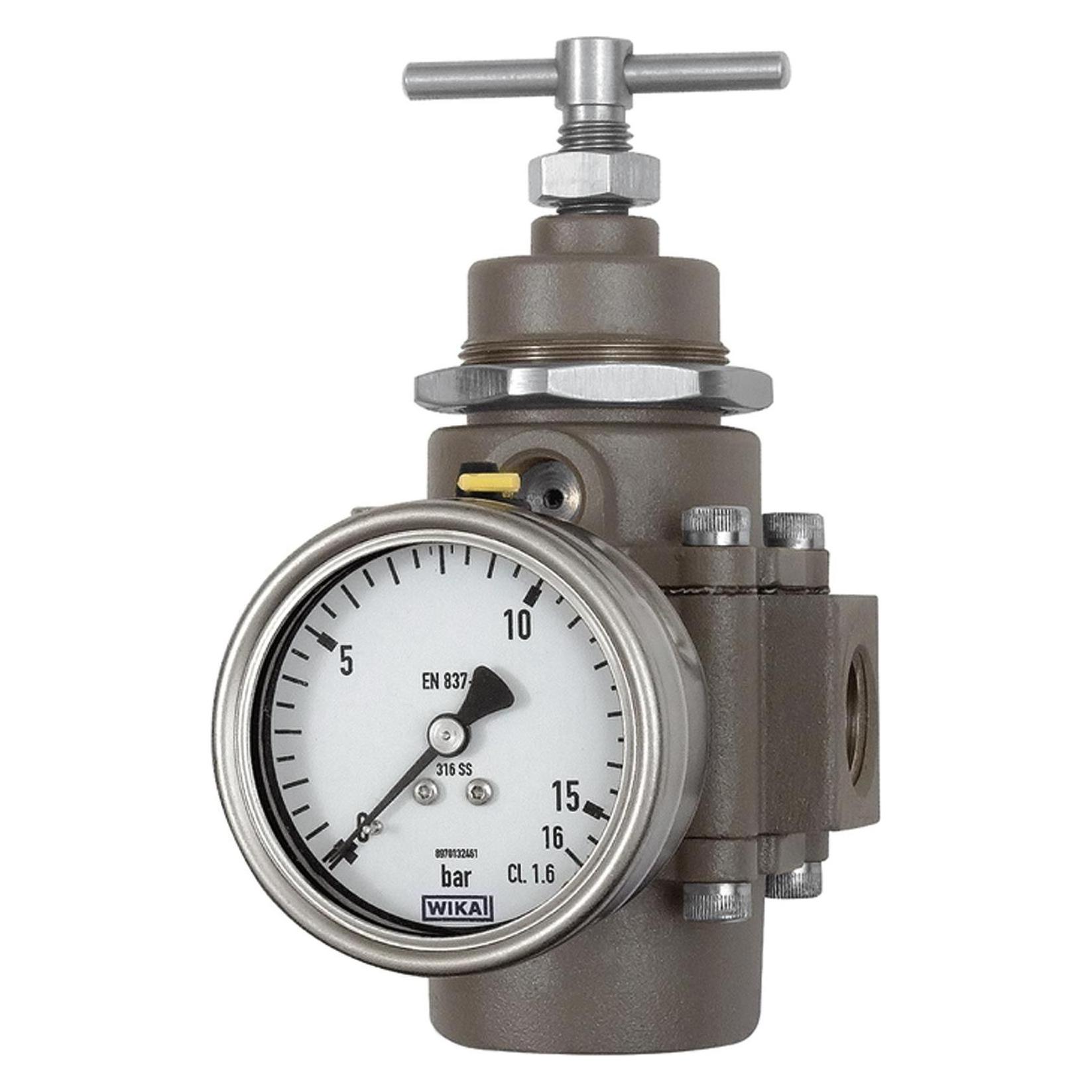 Riegler Druckregler Edelstahl Guss 1.4401 BG1 G1/4 1,7 bis 17,5 bar (580RC1-14-17)