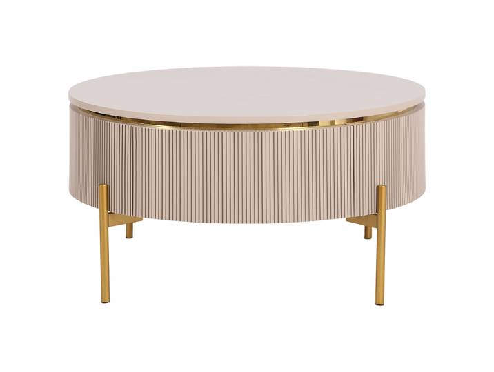 Couchtisch BOGER mit Stauraum Ø 80cm Beige