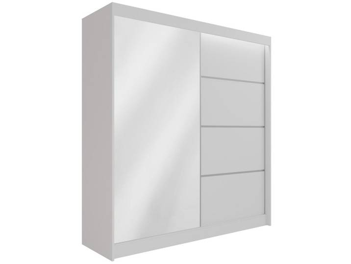 KLEIDERSCHRANK PAOKI mit LED - 200 cm - Weiß