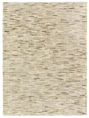 Exquisite Rugs Natural Hide hand-tufted Leather Hide Silver Area Rug