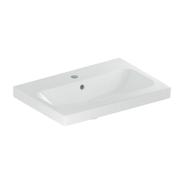 Geberit iCon Light Waschtisch 501841001 60x42cm, Hahnloch mittig, mit Überlauf, weiß
