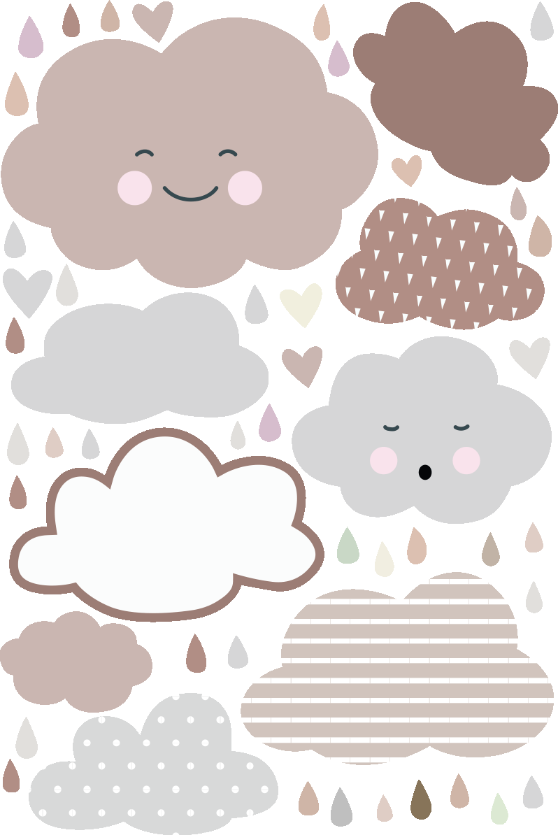 Ambiance-sticker Stickers nuages et les coeurs du ciel