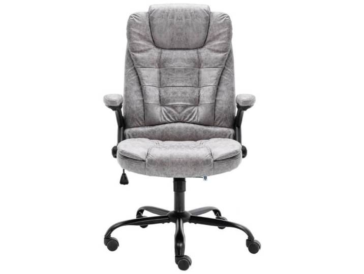 FAUTEUIL - UMR - Gris Chaise de bureau Gris clair Cuir véritable -[WETY3u]