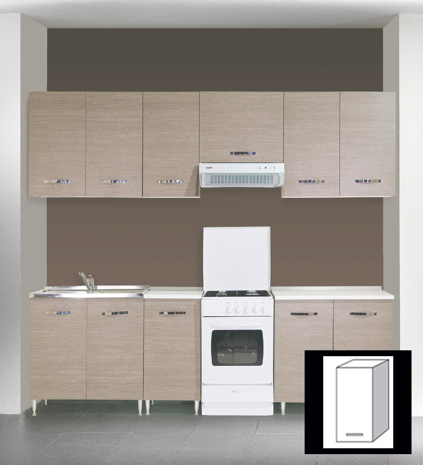 azur line Lgp40kit Outlet - Pensile Cucina 1 Anta 40x30x72h Cm Colore Larice - Lgp40kit