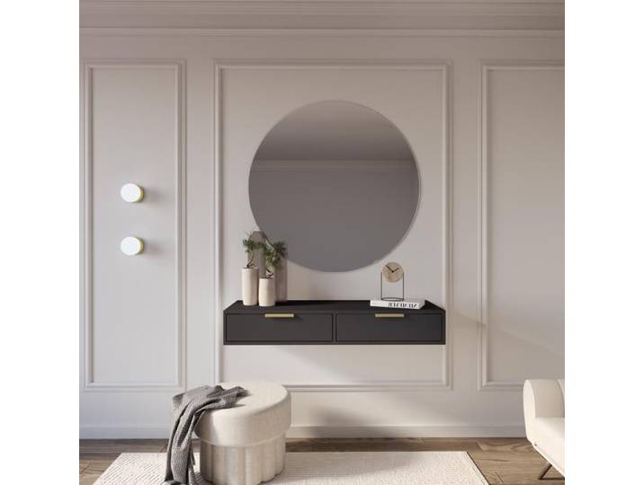 Coiffeuse 2 tiroirs - VENA - 110 cm - noir