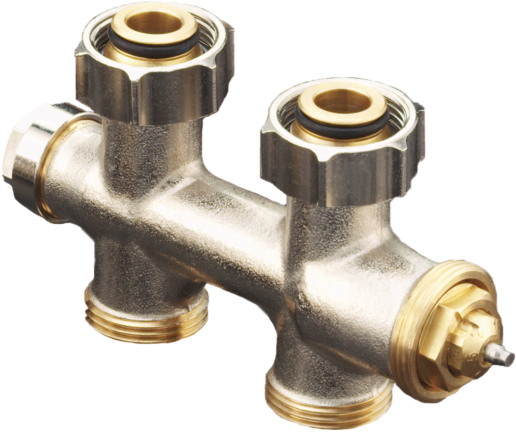 Oventrop Multiblock T Anschlussarmatur 1184023 G 3/4 ÜMxG 3/4 AG, Ein-/Zweirohrarmatur, Durchgang