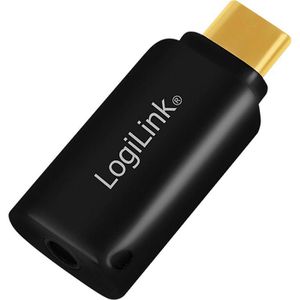 LogiLink Audio-Adapter UA0356, schwarz, 3,5mm Klinken-Buchse auf USB-C, vergoldet
