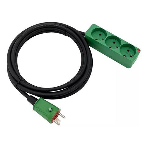 Csdk SL Verlängerungskabel 10 Meter H07RN-F 3G1,5. 13A mit schlagfester 3-poliger Steckdose und Stecker (5715059960087)