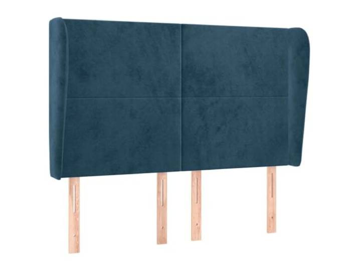 Makastle Kopfteil mit Ohren Dunkelblau Samt 147x23x118 cm Höhenverstellbar