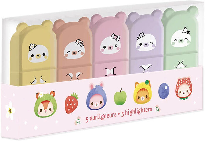 5 Mini surligneurs Kawaii - Janod