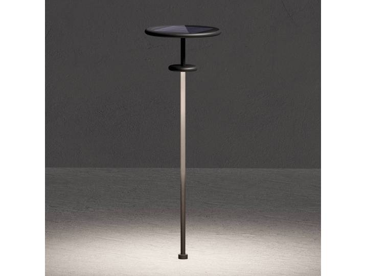 KLEWE LED-Solarlampe PLANET B anthrazit 160 cm Erdspieß IP65, schwarz, Aluminium, Modern, Solarleuchte