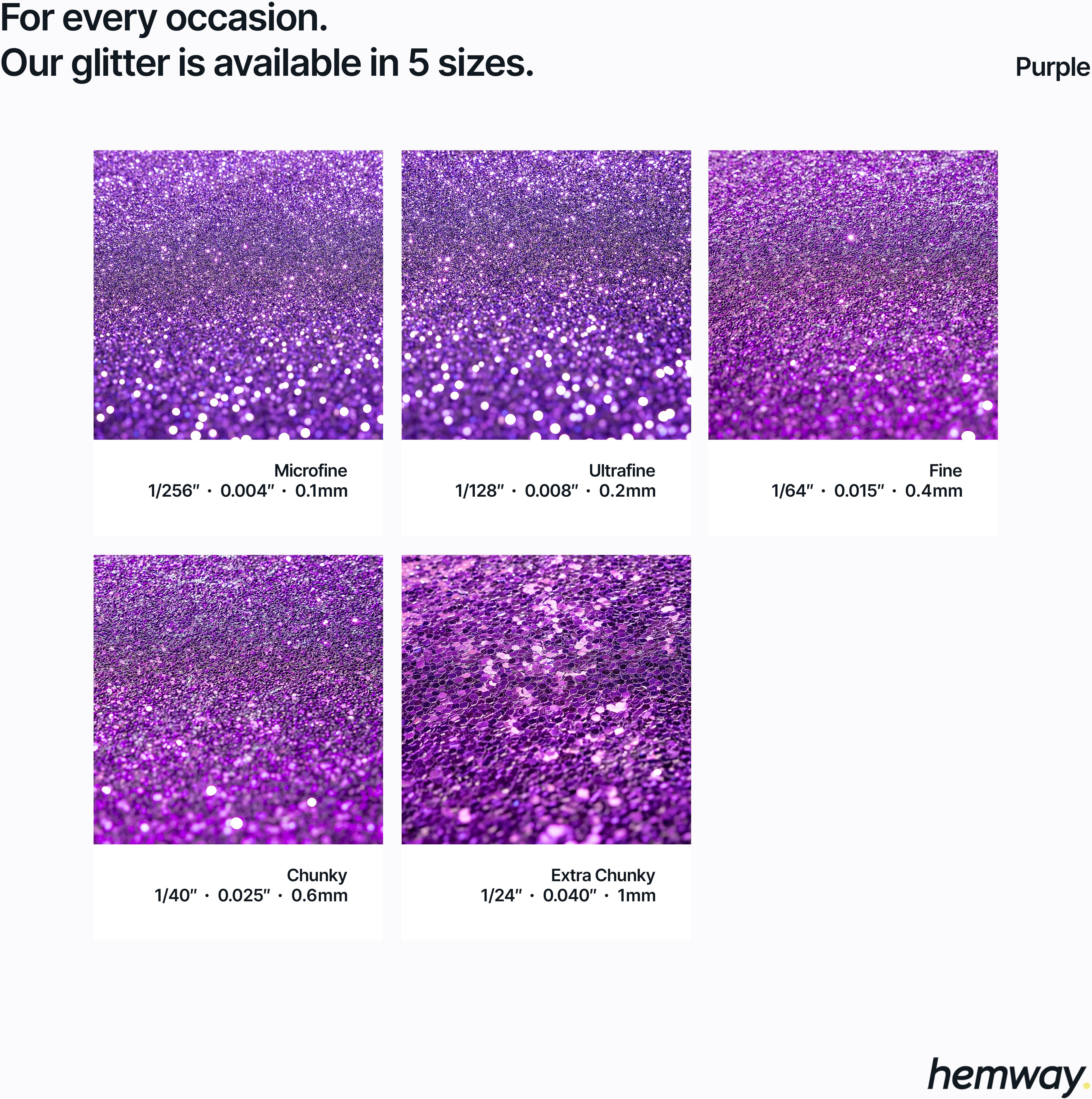 Hemway Automotive Glitter 100g / 3.5oz   Purple   Metal Flake Custom Spray Painting - Purple - Fine 100g