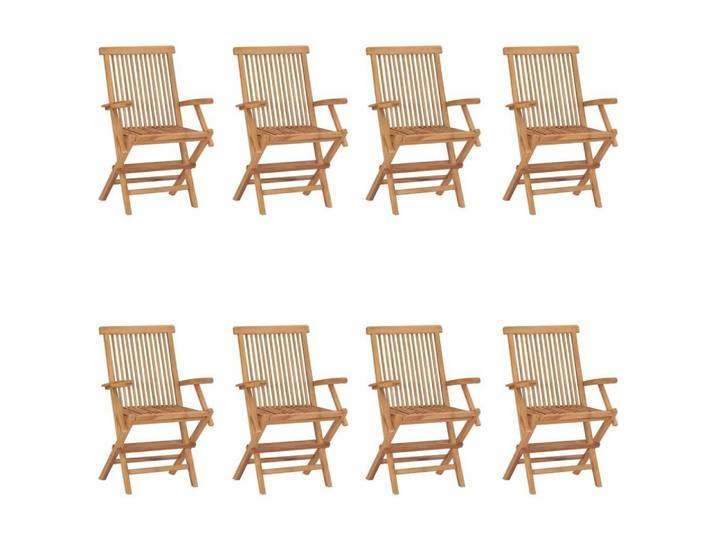 furnicato Gartenstuhl Gartenstuhl-Set Naturholz 56x62x90 cm, klappbar, 8-teilig (8 St), Witterungsbeständige Sitzgruppe mit glatter Oberfläche, belastbar