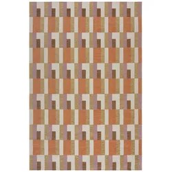 KADIMA DESIGN Teppich Flachgewebe | Geometrisches Blockmuster | Strapazierfähig, Pflegeleicht & Fußbodenheizung geeignet | 120x170cm