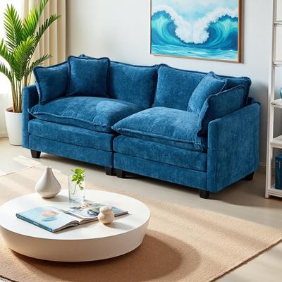 ZWYO HOSIMU "78"" Chenille Cloud Modular LoveSeat Sofa with Double Layer Cushions (2-Seater)"
