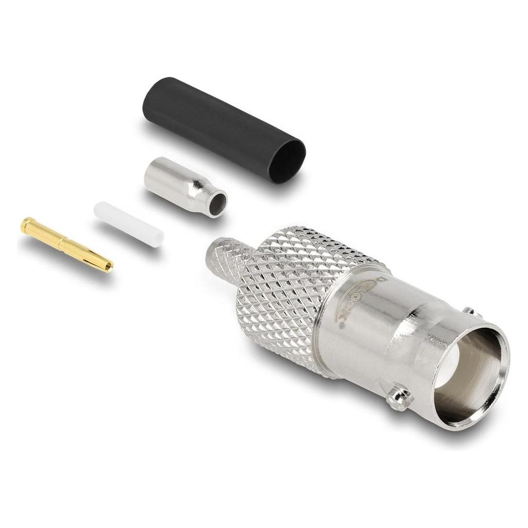 Delock BNC Buchse zum Crimpen RG-174 / RG-316 mit passendem Schrumpfschlauch (91760) (Stecker und Verbinder) (91760)