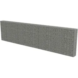 vidaXL Gabionenwand mit Abdeckung Verzinkter Stahl 600×30×150 cm