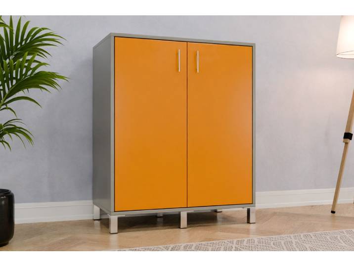 Büro Highboard nach Maß - RAL 1007 Narzissengelb - 110x90x50cm - Individuell konfigurieren