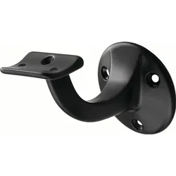 hermeta Handlaufträger 3505 Alu.ku.-besch.schwarz D.Wandplatte 56mm - 3505-70E